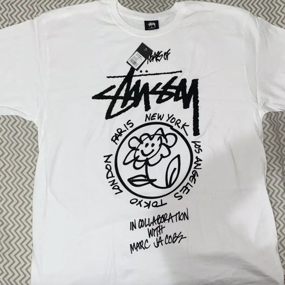 Marc Jacobs × Stussy 40th anniversary white tee - Picture 3 of 3